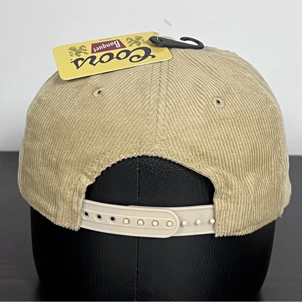 Coors Beer Corduroy Snapback Hat Cap Beige Tan Adjustable Golden Colorado NEW!!! - Picture 6 of 10
